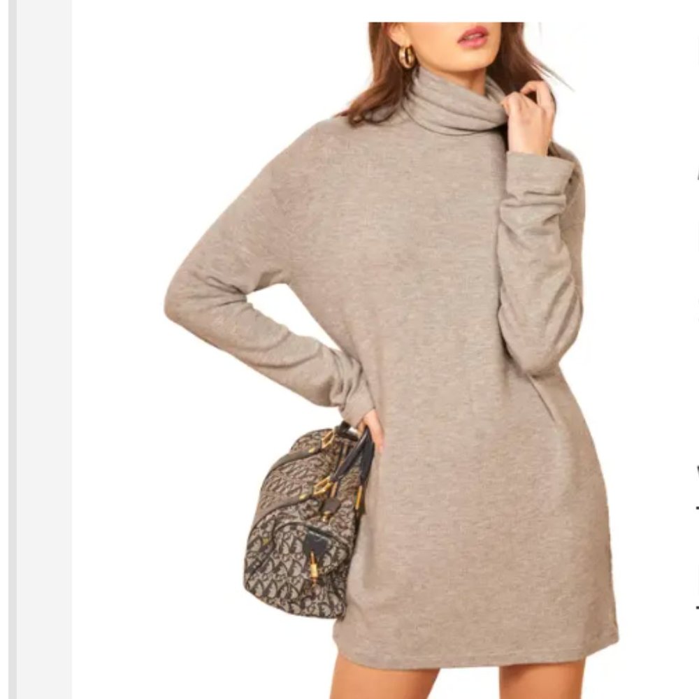 NWT Reformation Daze Long Sleeve Turtleneck Sweater Dress SIZE M